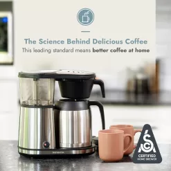 Bonavita Connoisseur 8 Cup Drip Coffee Maker Machine, One-Touch Pour Over Brewer w/Thermal Carafe, Stainless Steel