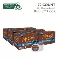 McCafe Paris Cafe, Single Serve Coffee Keurig K-Cup Pods, Medium Roast Coffee, 72 Count (6 Packs of 12)