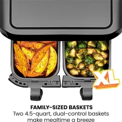Chefman TurboFry Touch Dual Air Fryer, Maximize The Healthiest Meals
