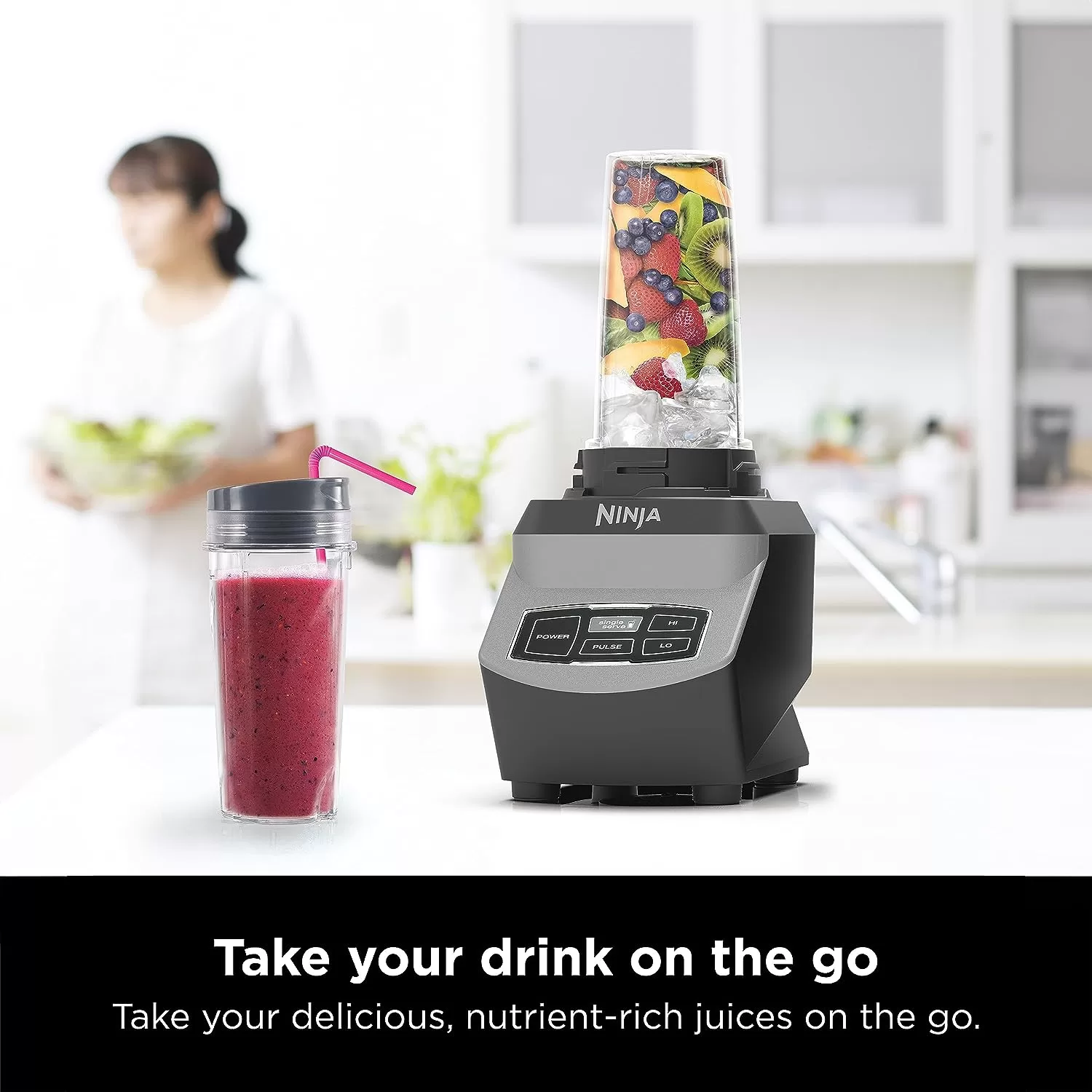 Ninja BL660 Professional Compact Smoothie & Food Processing Blender, 1100-Watts, 3 Functions, Gray