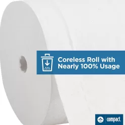Compact Coreless 2-Ply Recycled Toilet Paper by GP PRO (Georgia-Pacific), 19375, 1,000 Sheets Per Roll, 36 Rolls Per Case