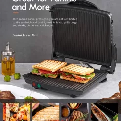 Yabano Gourmet Sandwich Maker Non-Stick Coated Plates 11