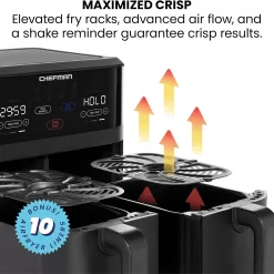 Chefman TurboFry Touch Dual Air Fryer, Maximize The Healthiest Meals