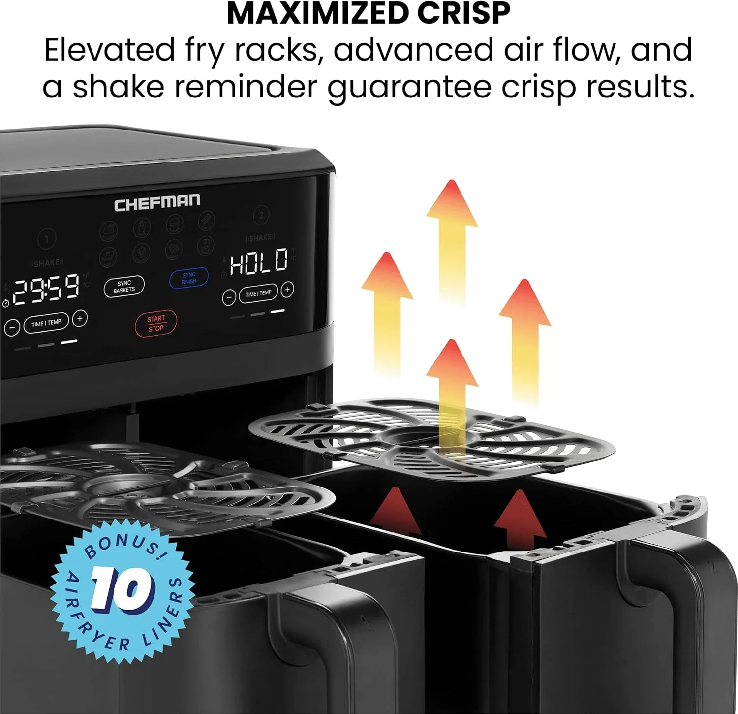 Chefman TurboFry Touch Dual Air Fryer, Maximize The Healthiest Meals