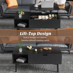 Sweetcrispy Coffee Table, Lift Top Coffee Tables (Black)