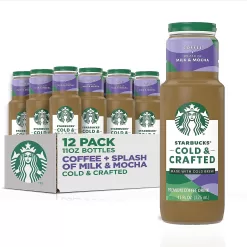 Starbucks - RTD Cold & Crafted Coffee, Splash of Milk + Mocha, 11 Fl Oz (Pack of 12)