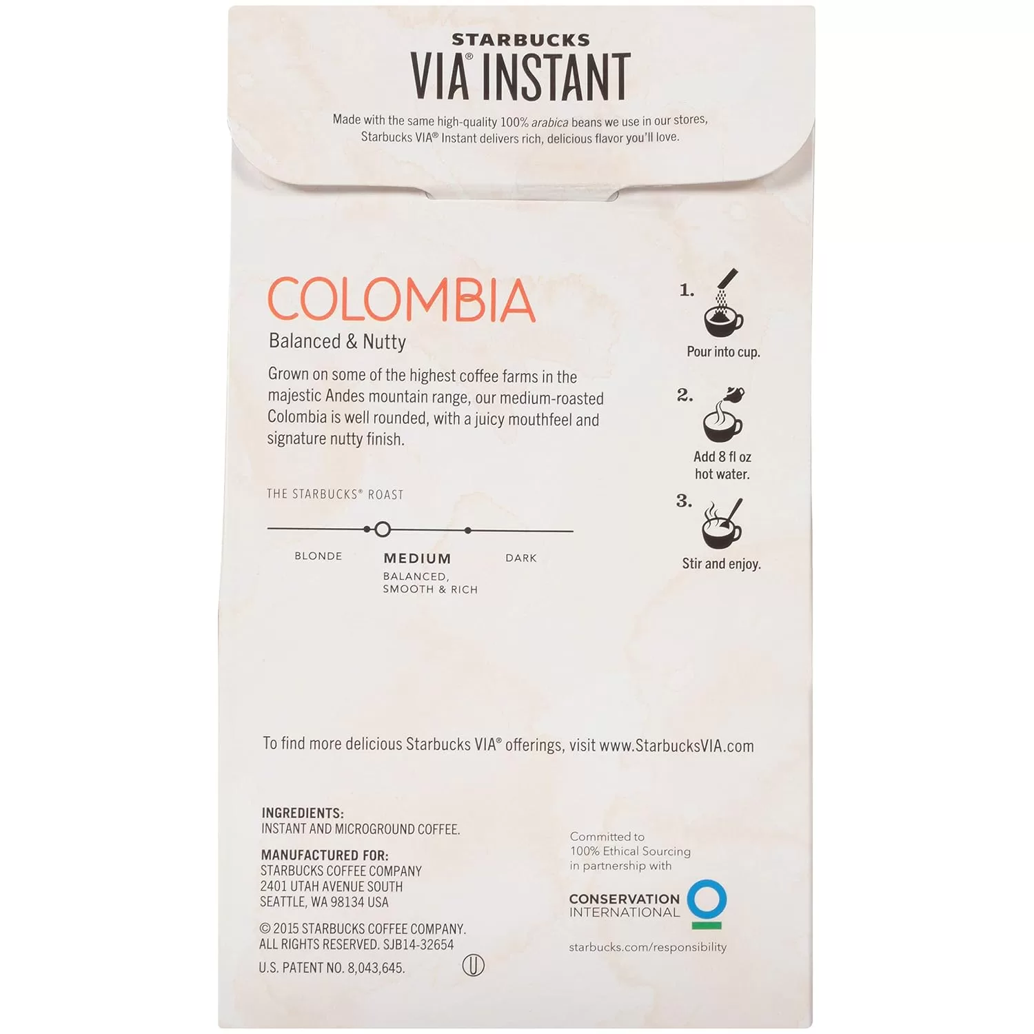 Starbucks VIA Ready Brew Colombia Coffee, 50-Count