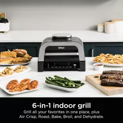 Ninja DG551 Foodi Smart XL 6-in-1 Indoor Grill, 2nd Generation, Black/Silver