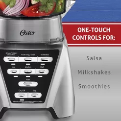 Oster Blender | Pro 1200 with Glass Jar, 24-Ounce Smoothie Cup and Food Processor Attachment, Brushed Nickel
