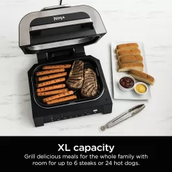 Ninja DG551 Foodi Smart XL 6-in-1 Indoor Grill, 2nd Generation, Black/Silver