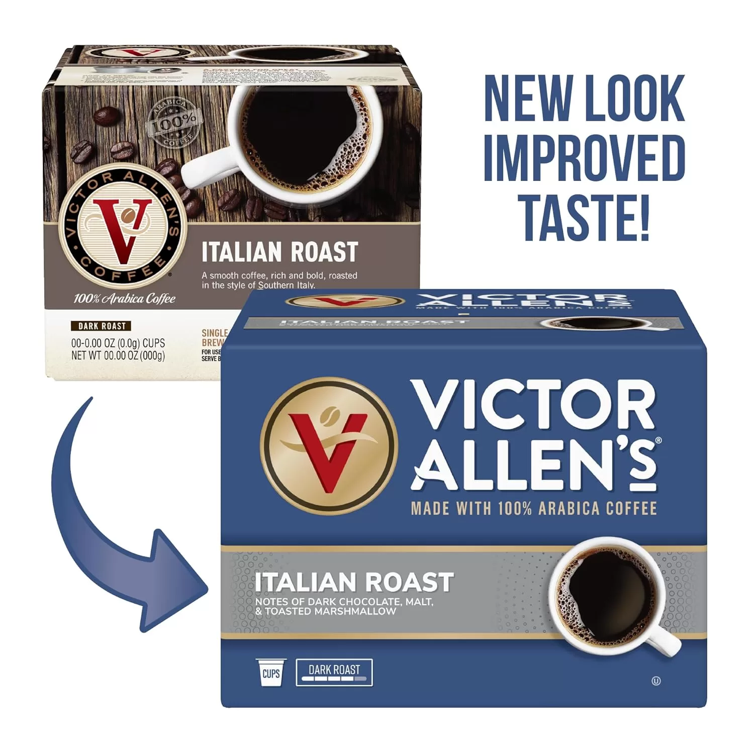 Victor Allen's Coffee Italian Roast, Dark Roast, 80 Count, Single Serve Coffee Pods for Keurig K-Cup Brewers