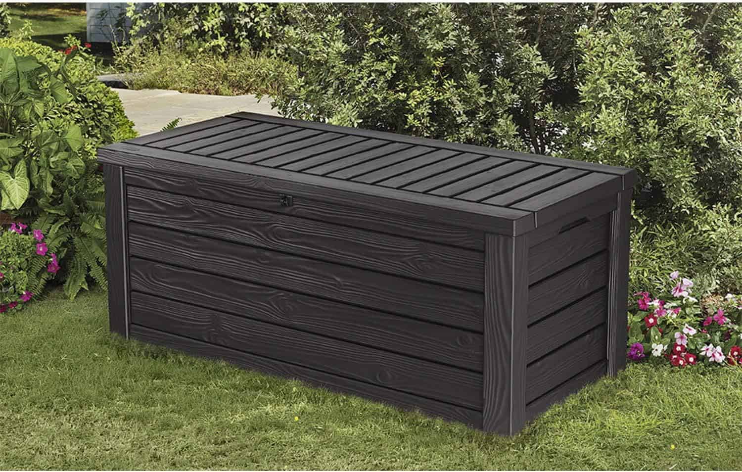 Keter Westwood 150 Gallon Plastic Backyard Deck Box and Storage, Dark Gray