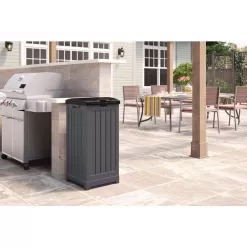 Suncast Trash Hideaway 39 gal Peppercorn Resin Trash Can Lid Included