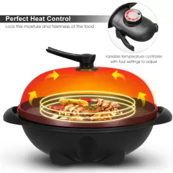 Costway 1350 W Outdoor Electric BBQ Grill with Removable Stand