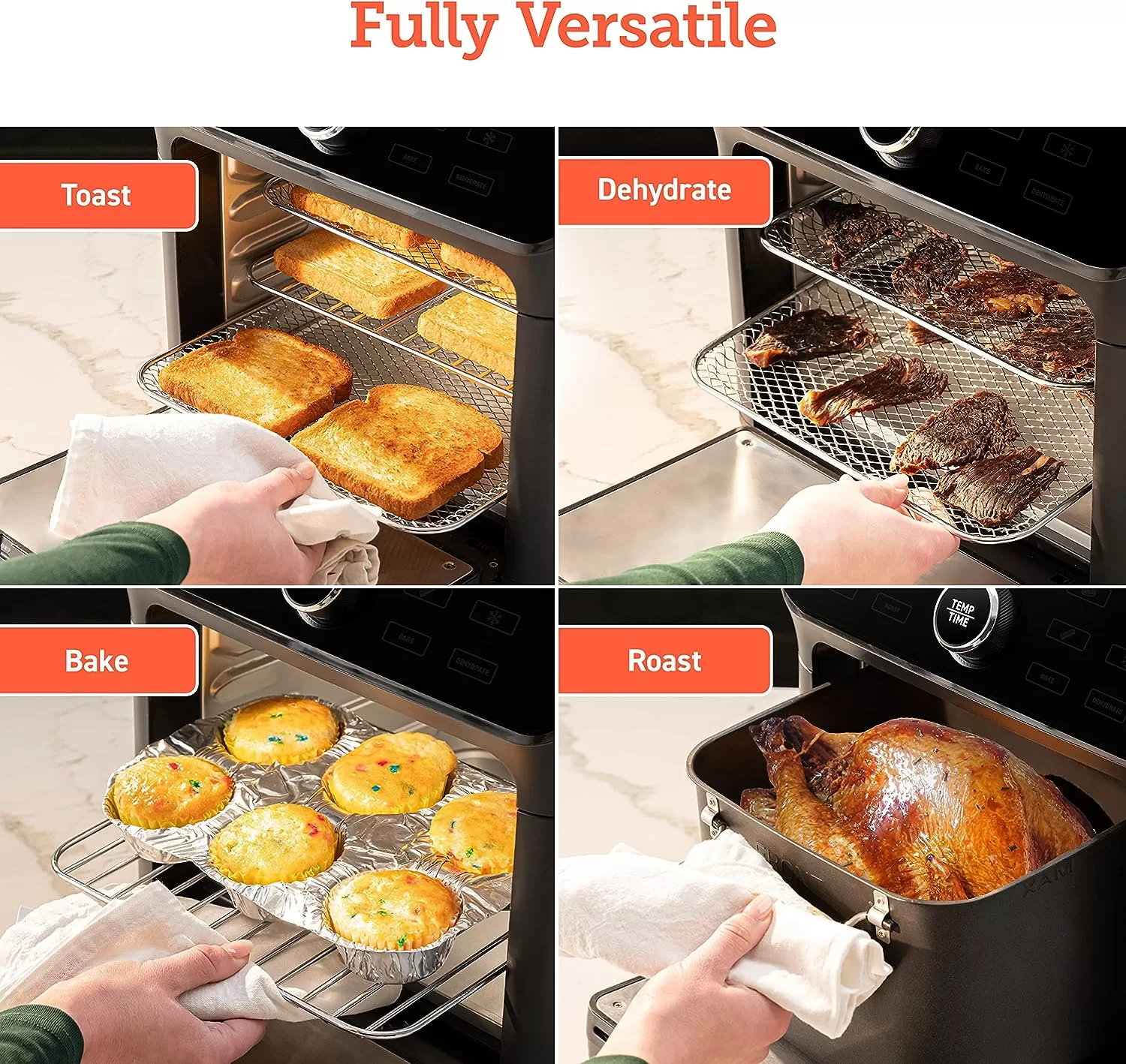 COSORI Air Fryer Oven Combo 7 Qt, Countertop Convection (100℉ to 450℉) , Stainless Steel, 1800W