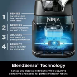 Ninja TB301 Detect Duo Power Blender Pro + Single Serve, BlendSense Technology, Black