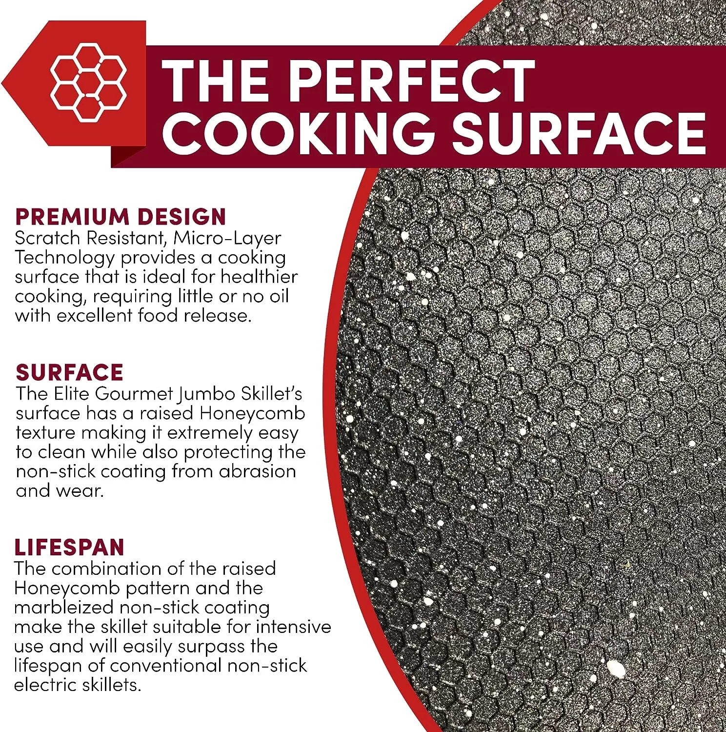 Elite Gourmet EG-6203# Extra Deep 16"x13"x3.2" (10.5Qt.) Scratch Resistant, Black