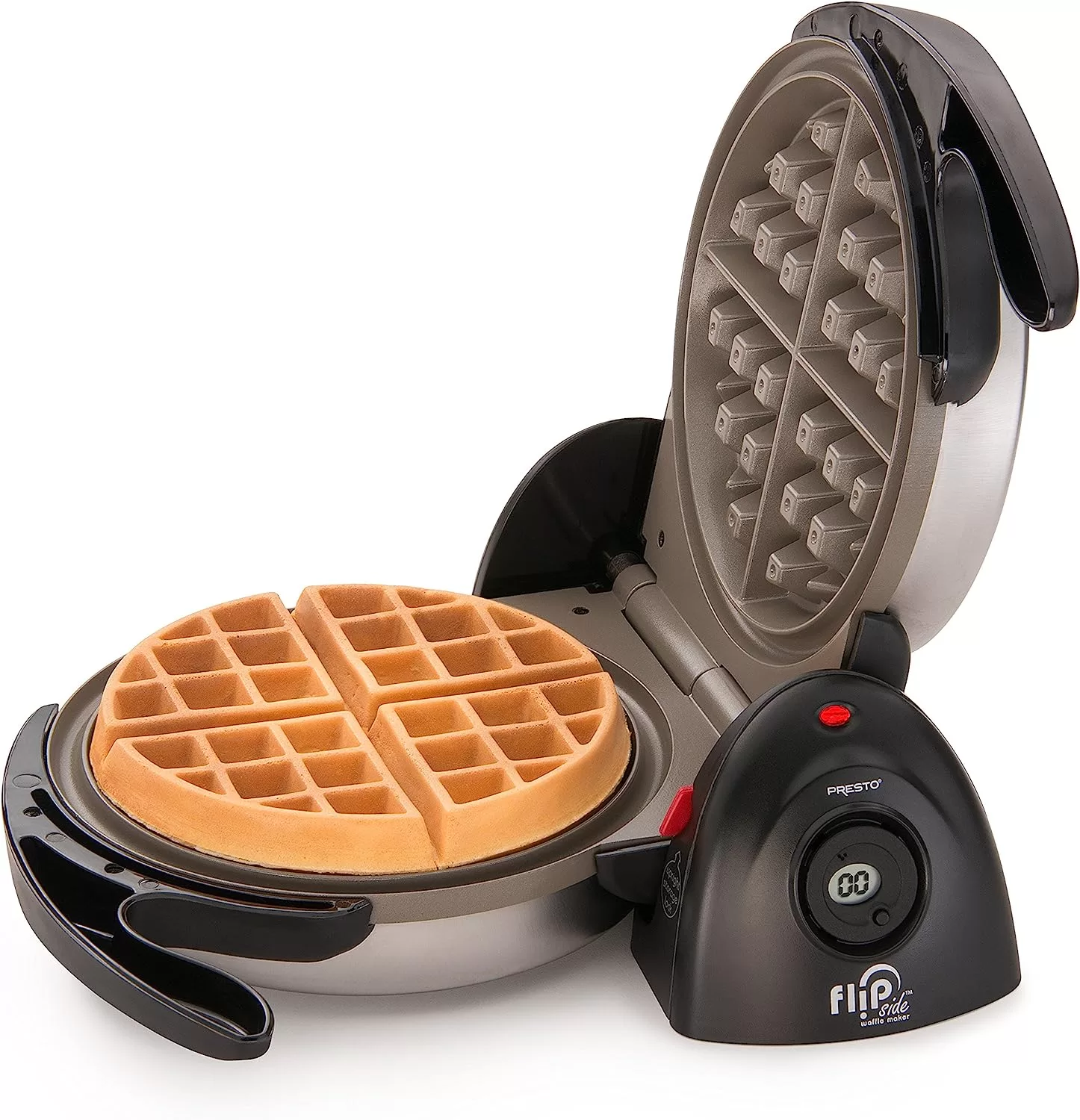 Presto 03510 Ceramic FlipSide Belgian Waffle Maker,Black