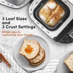 Elite Gourmet EBM8103B Programmable Bread Maker Machine 3 Loaf Sizes, 2 Lbs, Black
