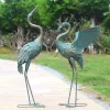 Oritty 33-37 Inch Metal Crane Garden Statue Décor, Bird Garden Sculpture & Statues, Set of 2