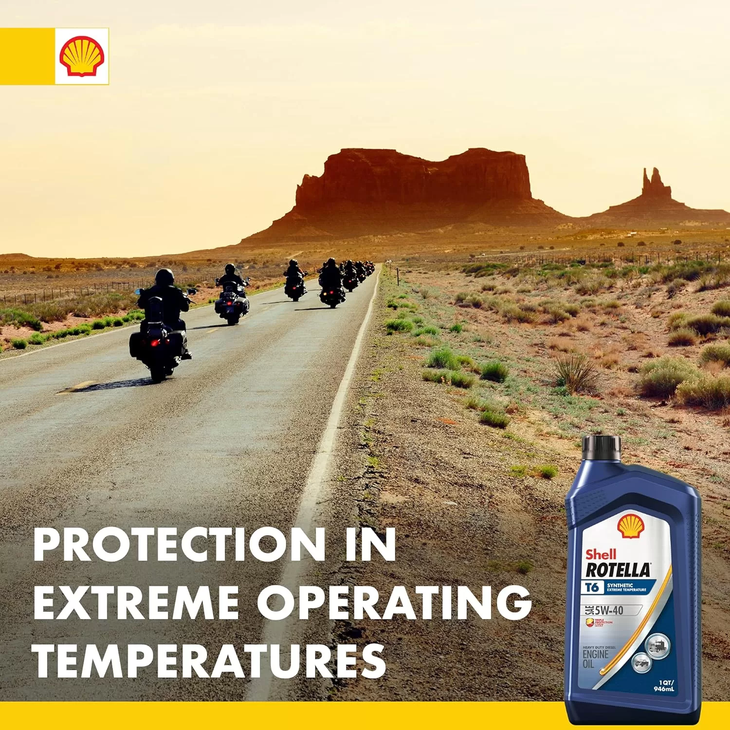 Shell Rotella T6 Full Synthetic 5W-40 Diesel Engine Oil (1-Quart, Case of 6)