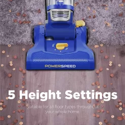 Eureka NEU182A PowerSpeed Bagless Upright Vacuum Cleaner, Lite, Blue