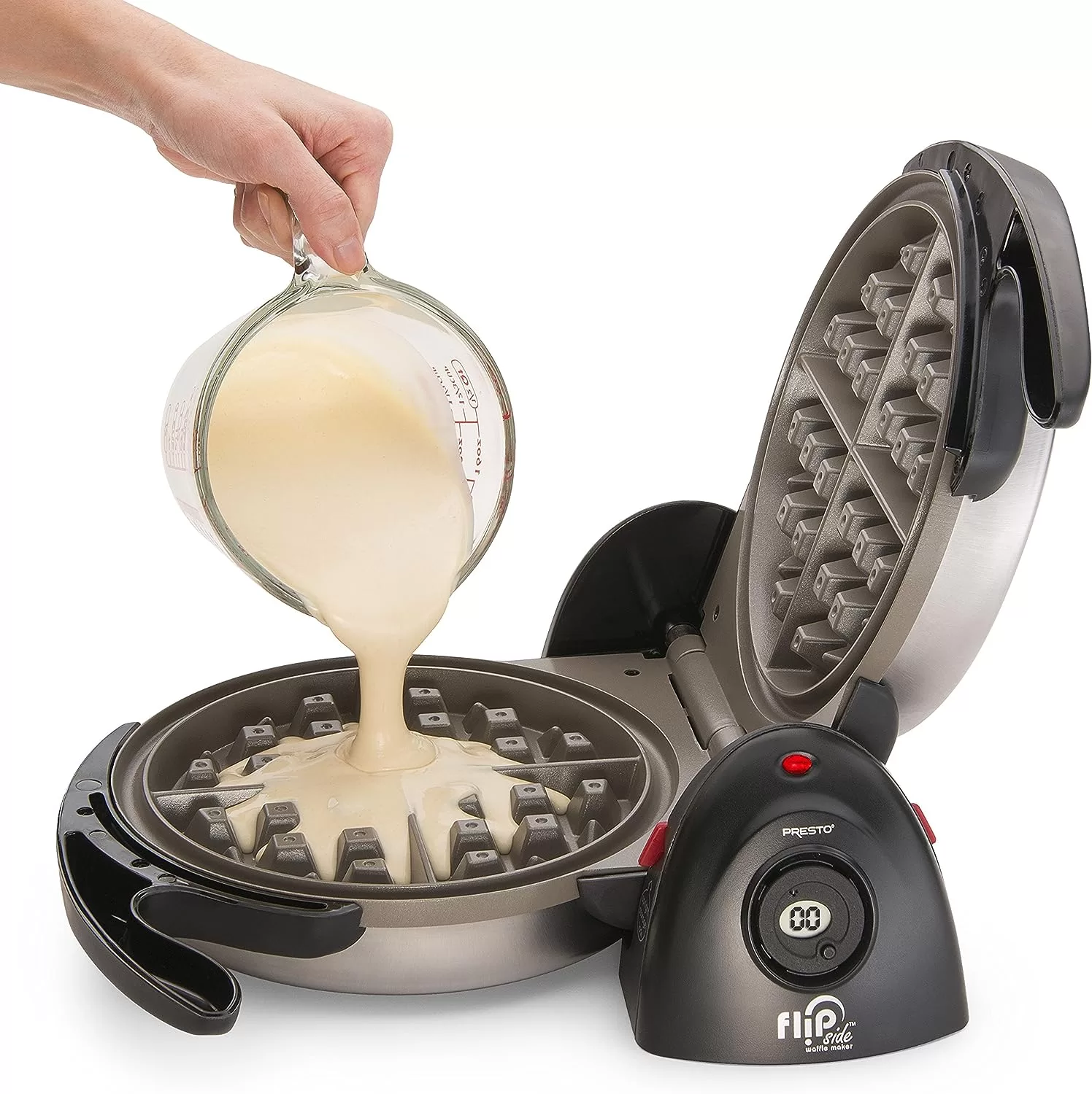 Presto 03510 Ceramic FlipSide Belgian Waffle Maker,Black