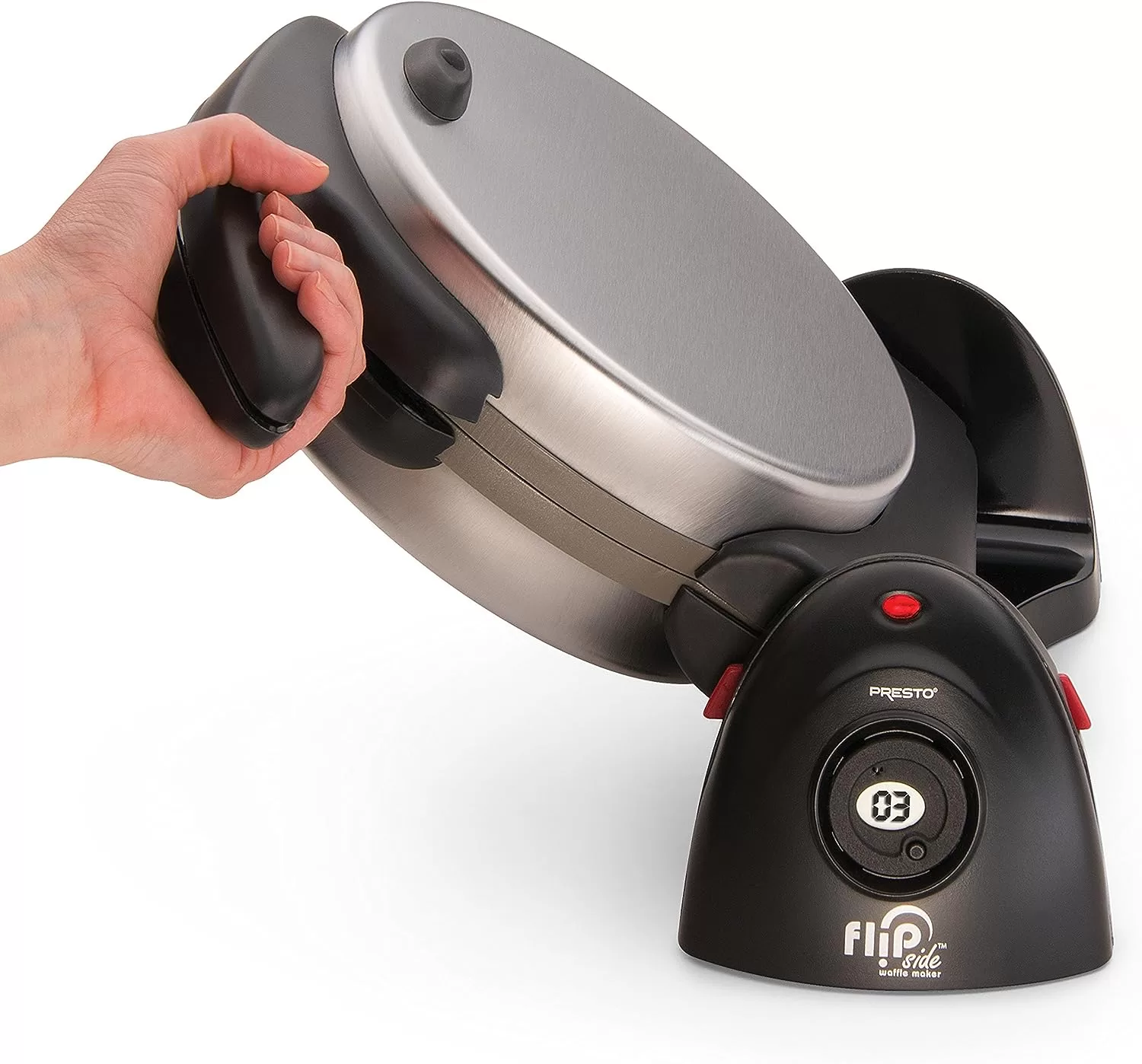 Presto 03510 Ceramic FlipSide Belgian Waffle Maker,Black