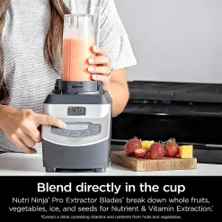 Ninja BL660 Professional Compact Smoothie & Food Processing Blender, 1100-Watts, 3 Functions, Gray