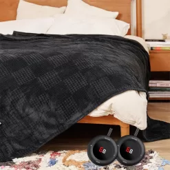 Electric Blanket Queen Size 84''X90'' - Heated Blanket with Dual Control Fast Heating 6 Heating Levels (Black)