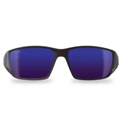 Edge Eyewear Kazbek Polarized Wraparound Safety Glasses Blue Mirror Lens Black Frame 1 pc