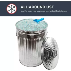 Behrens 20 gal Silver Galvanized Steel Garbage Can Lid Included Animal Proof/Animal Resistant
