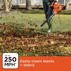 BLACK+DECKER Electric Leaf Blower, Leaf Vacuum and Mulcher 3 in 1 (BEBL7000)