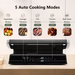 Costway 3-in-1 Electric Panini Press Grill with Non-Stick Coated Plates