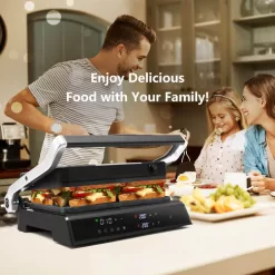 Costway 3-in-1 Electric Panini Press Grill with Non-Stick Coated Plates