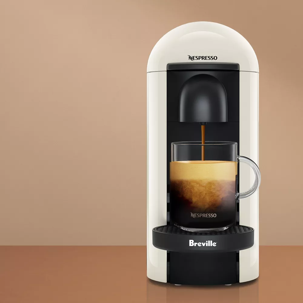 Nespresso VertuoPlus Single-Serve Coffee Maker and Espresso Machine by Breville, White