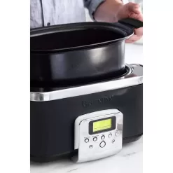 GreenPan 6-quart Elite Ceramic Nonstick 8-in-1 Programmable Electric Slow Cooker - Black