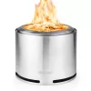 Costway 18.5'' Smokeless Fire Pit 304 Stainless Steel Stove Bonfire with Waterproof Cover