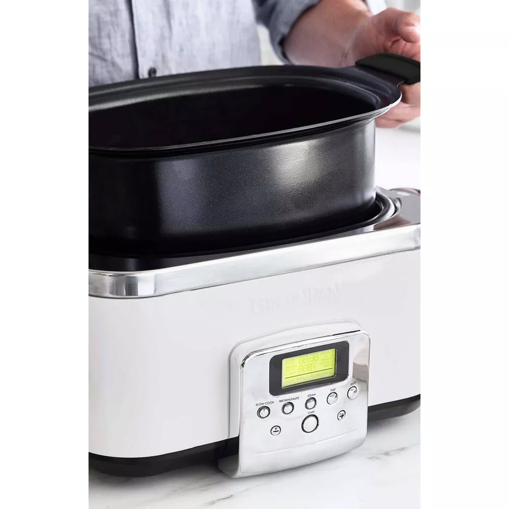 GreenPan 6-quart Elite Ceramic Nonstick 8-in-1 Programmable Electric Slow Cooker - Cloud Cream