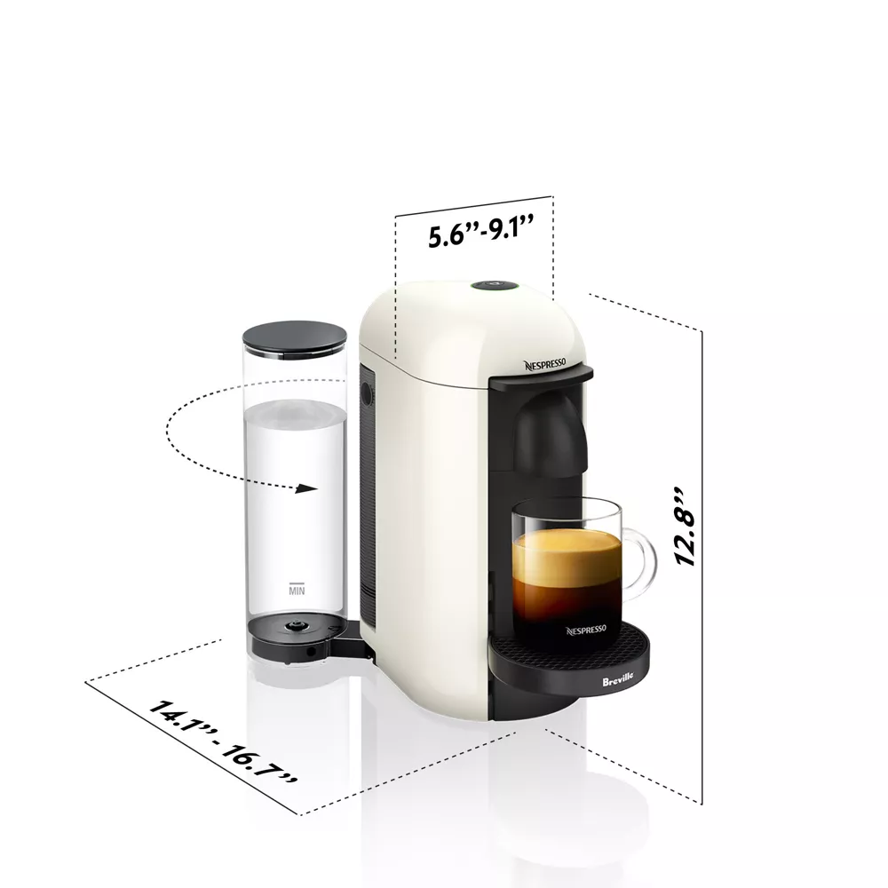 Nespresso VertuoPlus Single-Serve Coffee Maker and Espresso Machine by Breville, White