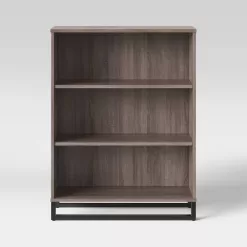 Room Essentials Mixed Material 3 Shelf Bookcase - Gray