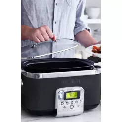 GreenPan 6-quart Elite Ceramic Nonstick 8-in-1 Programmable Electric Slow Cooker - Black