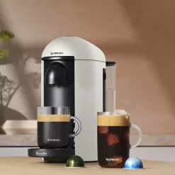 Nespresso VertuoPlus Single-Serve Coffee Maker and Espresso Machine by Breville, White