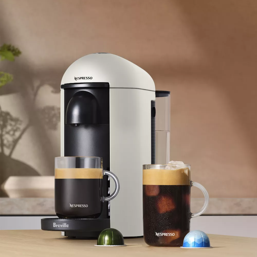 Nespresso VertuoPlus Single-Serve Coffee Maker and Espresso Machine by Breville, White
