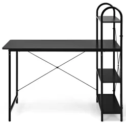 Costway 48'' Reversible Computer Desk Writing Table Workstation w/ Storage Shelf BlackBrown - black