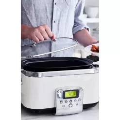 GreenPan 6-quart Elite Ceramic Nonstick 8-in-1 Programmable Electric Slow Cooker - Cloud Cream