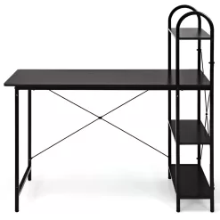 Costway 48'' Reversible Computer Desk Writing Table Workstation w/ Storage Shelf BlackBrown - brown