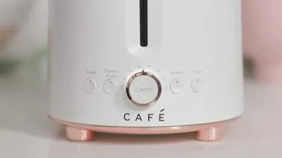 Café Express Finish 2 Slice Metal Toaster White