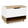 Humble Crew Morgan Mid-Century Kids' Toy Chest with Soft Close Lid and Storage Shelf Wood/White