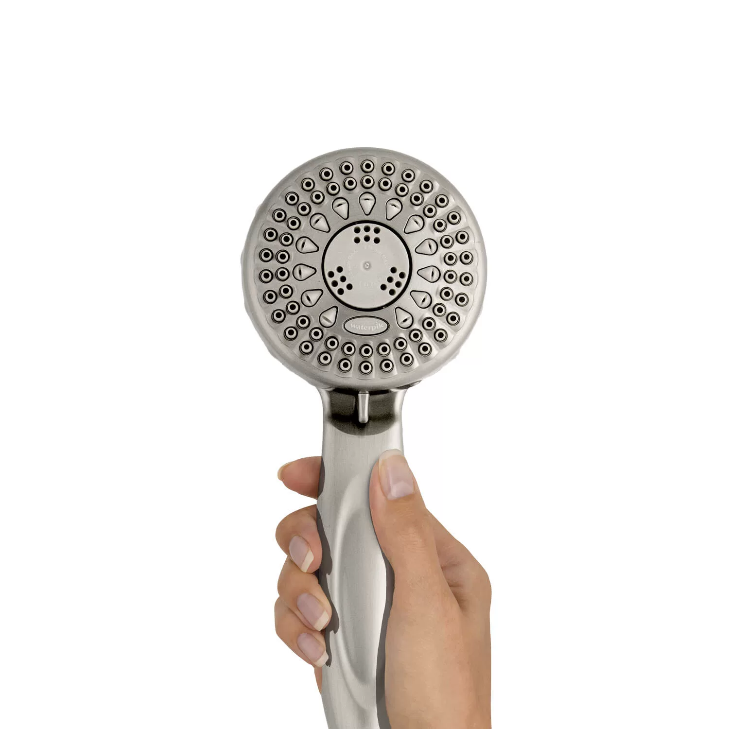 Waterpik PowerSpray Plus Brushed Nickel 5 settings Showerhead 1.8 gpm